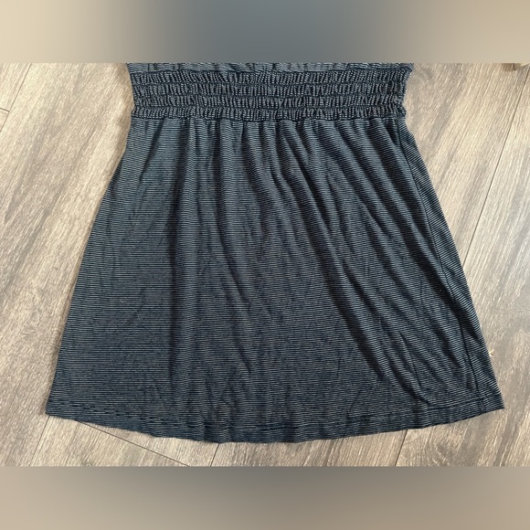 Vintage 90s y2k Striped Strapless Smocked Waist Tube Top w Button Detail. Size L - Picture 4 of 11